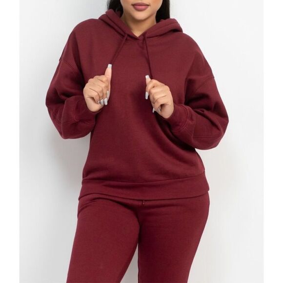 Burgundy Jogger Set - Picture 1 of 12